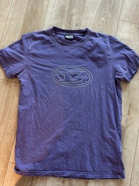 Diesel Purple Crew Neck T-Shirt with Tonal Logo